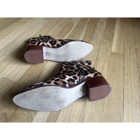 J.CREW Boot Size 7.5 Leopard Print Calf Hair Sawyer Stacked Wooden Heel … - Picture 8 of 16